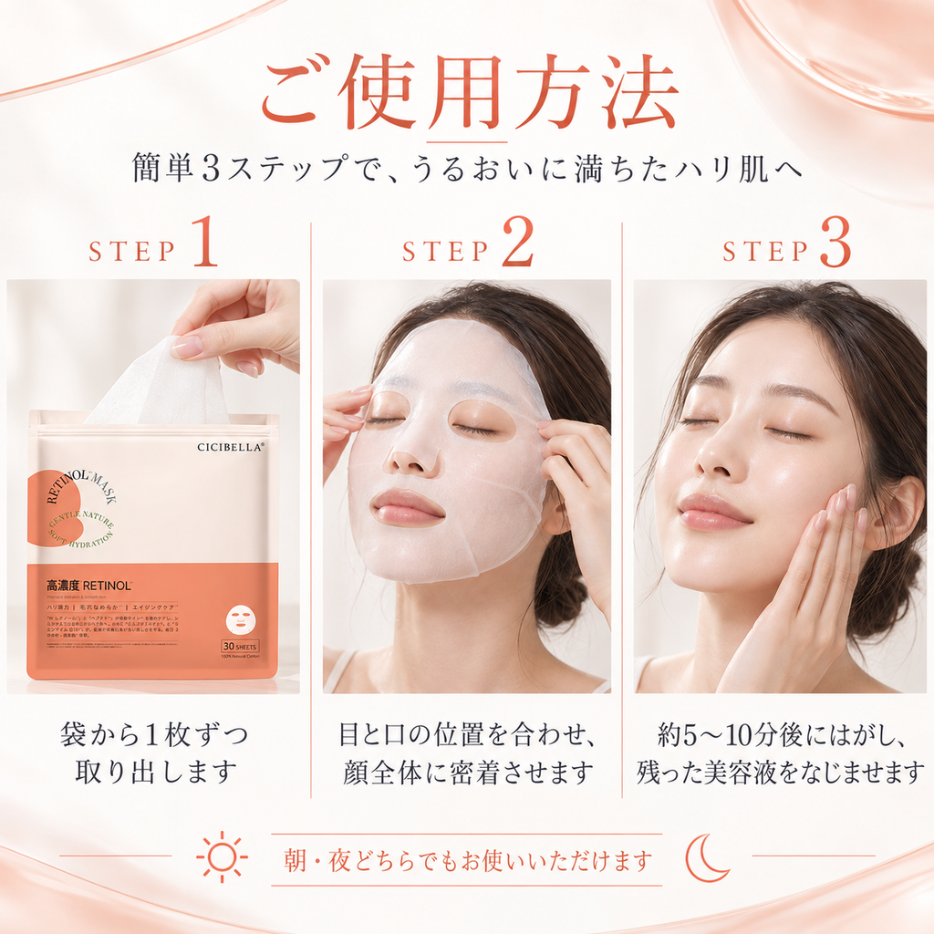 高濃度 RETINOL シートマスク 大容量30枚 RT Sheet Mask (30 Sheets)